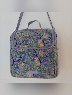 Vera Bradley Lavender Sloth Print Crossbody Lunch Bag